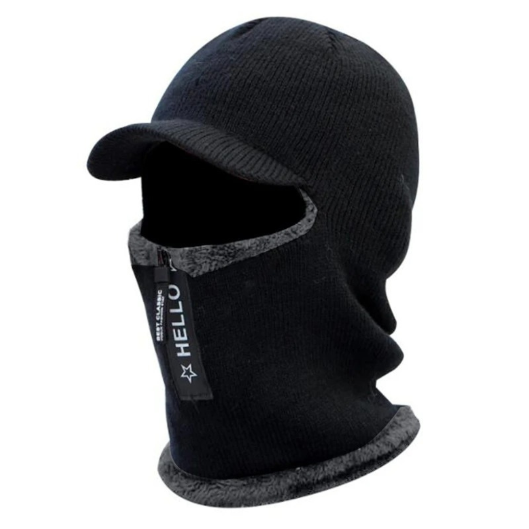 Knit Winter Balaclava with Fleece Lining & Zip Shield for Cycling, Skiing & Outdoor Cold Weather | Thomler