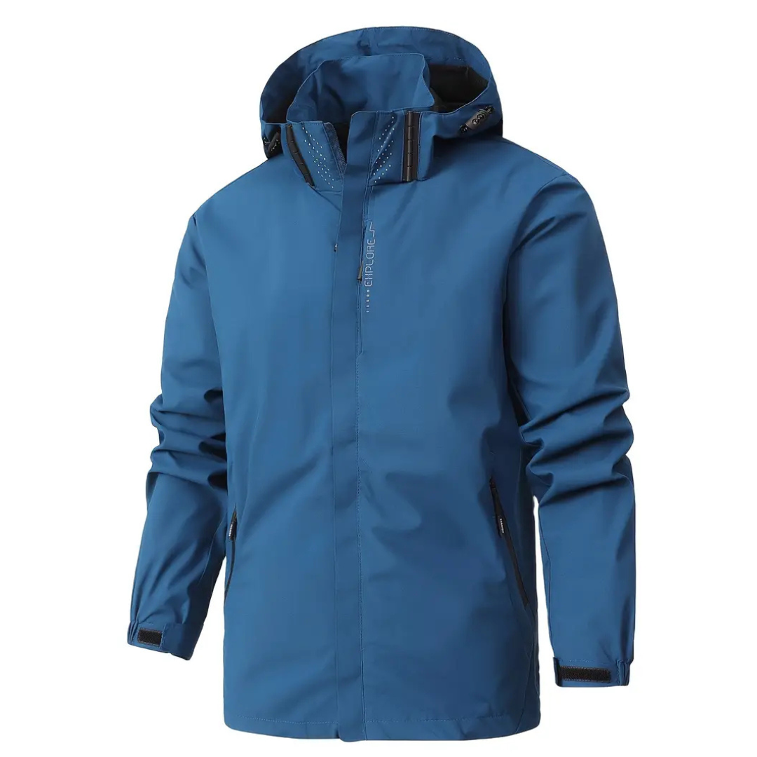 Lightweight Zip-Front Rain Jacket with Hood – Breathable Weather Shell for Men | Thomler