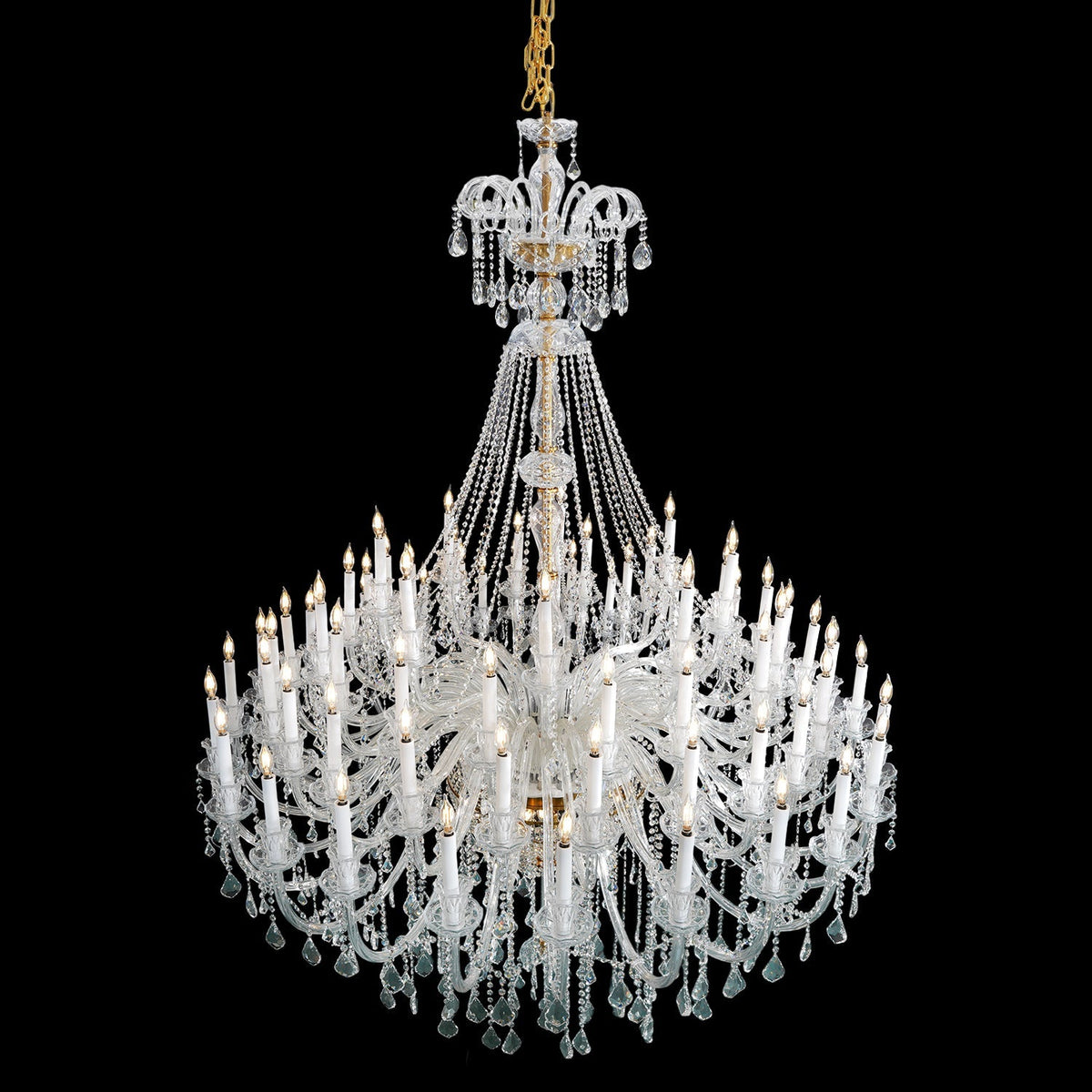 Grand Tiered Crystal Chandelier 35-90 Bulbs Dimmable LED Foyer Statement Lighting for High Ceilings Entryway Staircase Hotel Lobby | Thomler