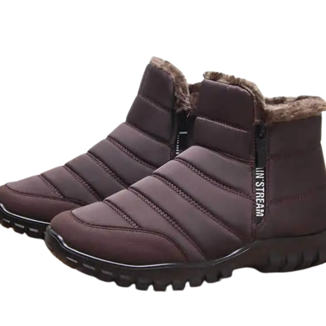 Men's Waterproof Winter Boots with Side Zip | Insulated Snow Boots | Anti-Slip Tread for Wet Ice & Snow | Round Toe Ankle High | Thomler