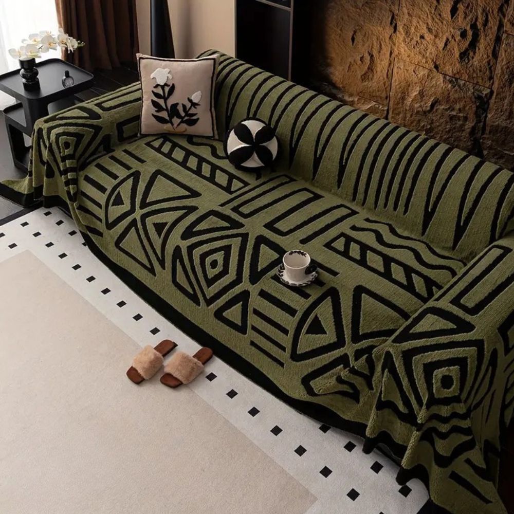 Sofa Throw Blanket with Non-Slip Grip — Jacquard Weave Pet-Proof Furniture Protector for Sectionals, Couches & Loveseats | Thomler