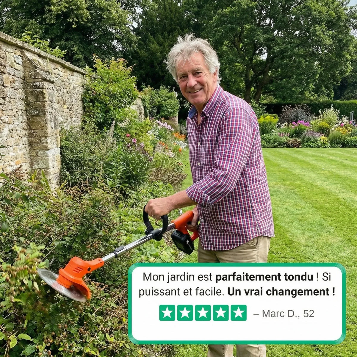Rechargeable Grass Trimmer for Yard Maintenance – Cuts Weeds, Brush & Small Branches | Thomler