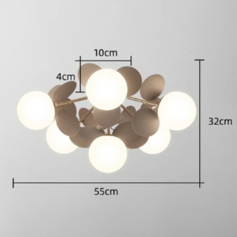 Modern Branch Chandelier with Glass Shades – LED Ceiling Light for Dining Room & Kitchen | Thomler