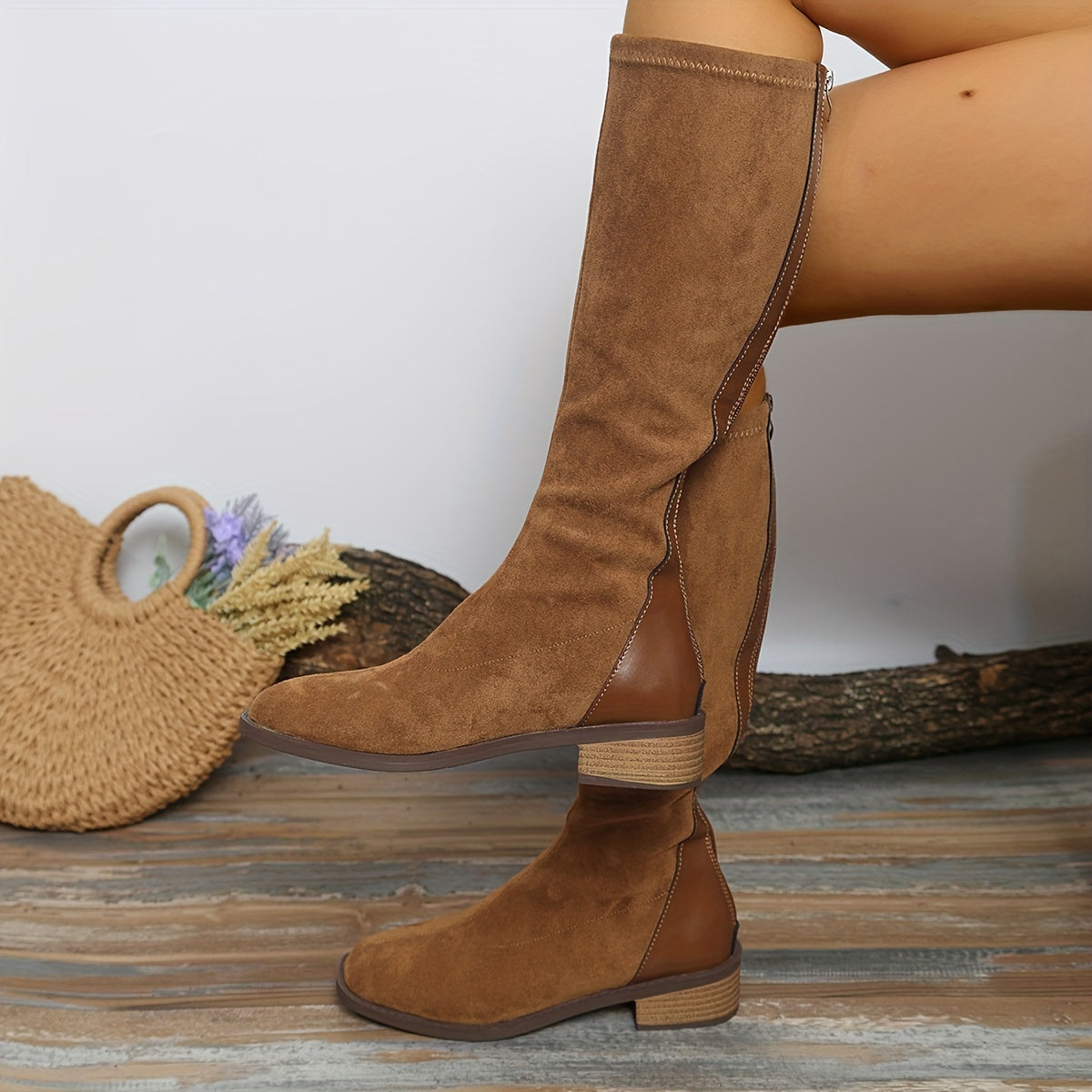 Women's Block-Heel Boots with Soft Lining – Faux Leather Western Ankle Booties for Fall & Winter | Thomler