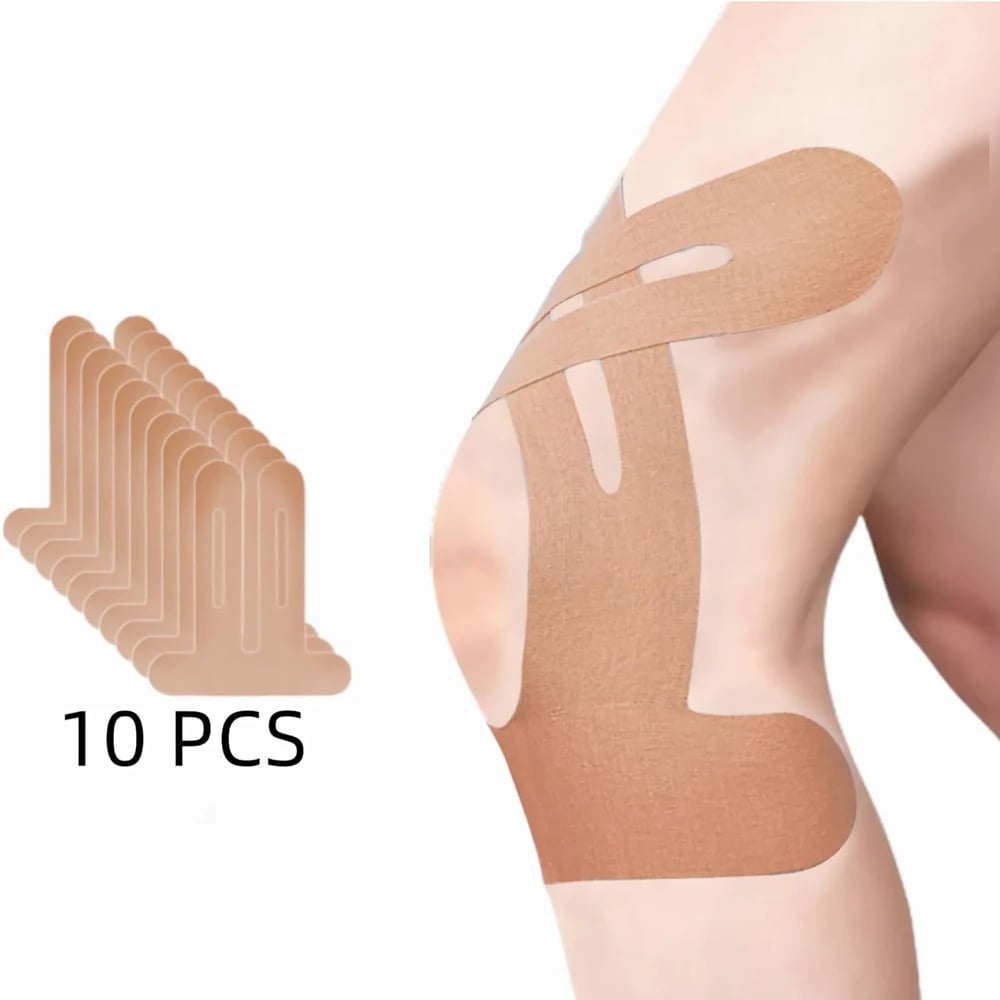 Pre-Cut Kinesiology Tape for Knee Support – 150% Stretch Cotton Athletic Tape for Pain Relief & Stability During Sports & Daily Activity | Thomler