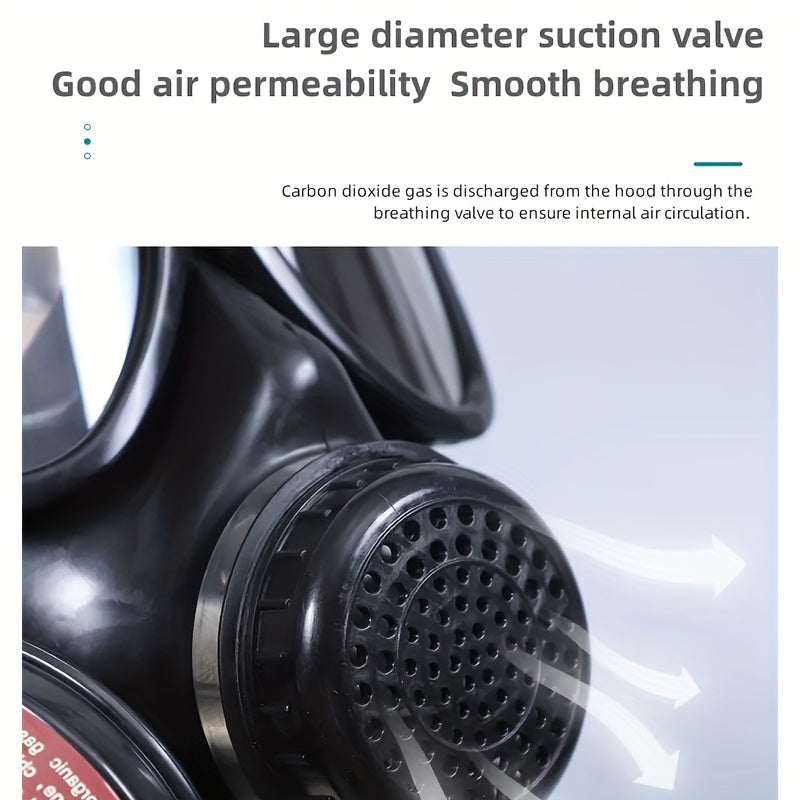 Full Face Respirator with 40mm Activated Carbon Filter for Chemical Fume Protection | Industrial Gas Mask for Paint Spray Cleaning | Thomler