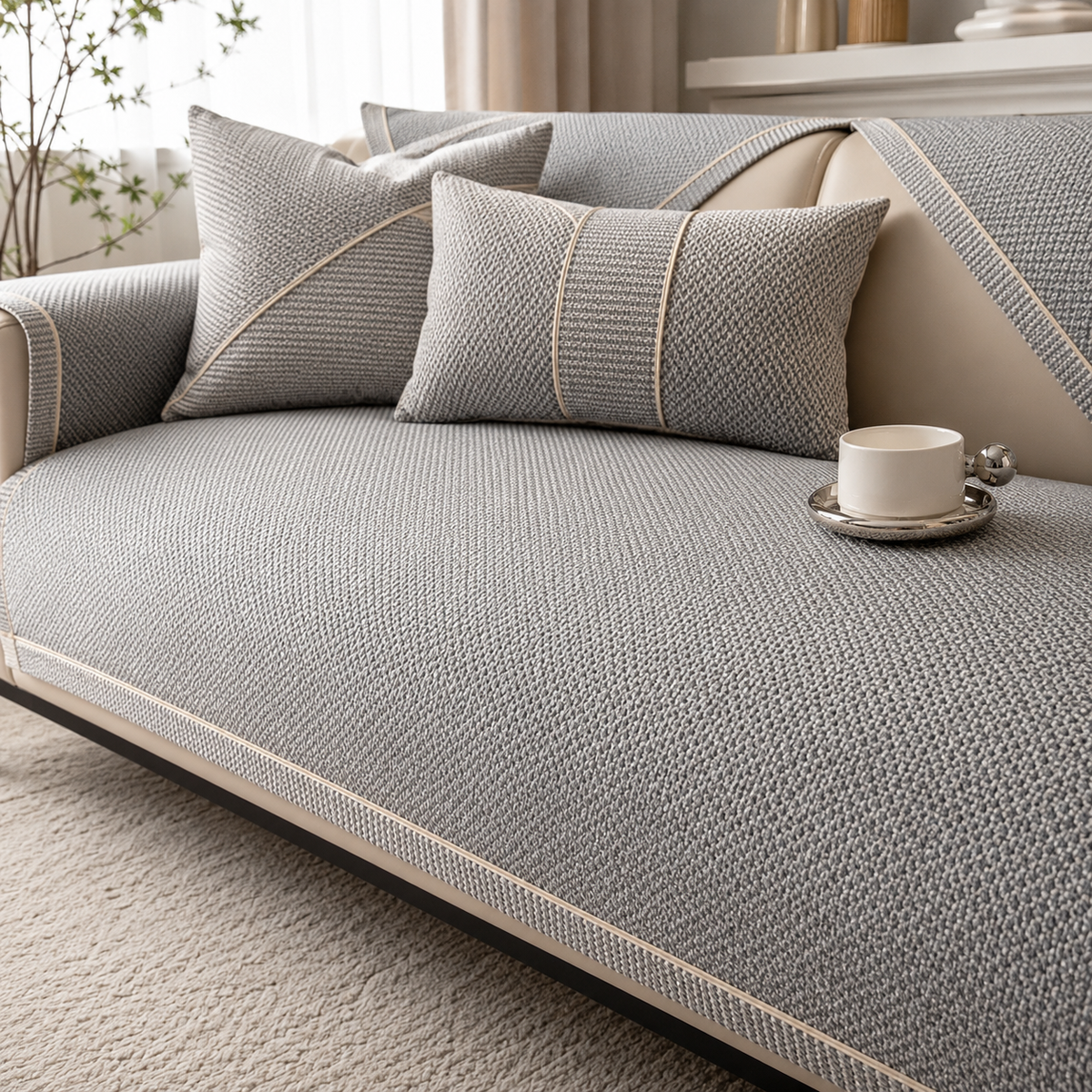 Quilted Stay-Put Furniture Throw with Latex Grip – Mix-and-Match Protection for Couch Seats, Backs & Arms | Thomler