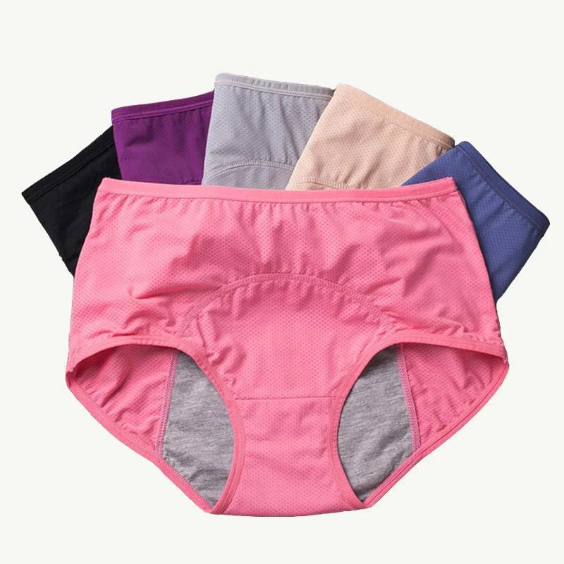 Absorbent High-Rise Period & Incontinence Briefs – Washable Protection for Women – 3-Layer Moisture-Wicking Plus-Size Underwear | Thomler