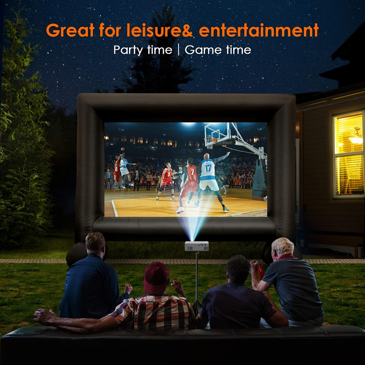 Compact LED Projector 3000 Lumens HDMI USB Movie Display for Indoor Outdoor Home Theater Streaming Media Laptop Smartphone Presentations | Thomler