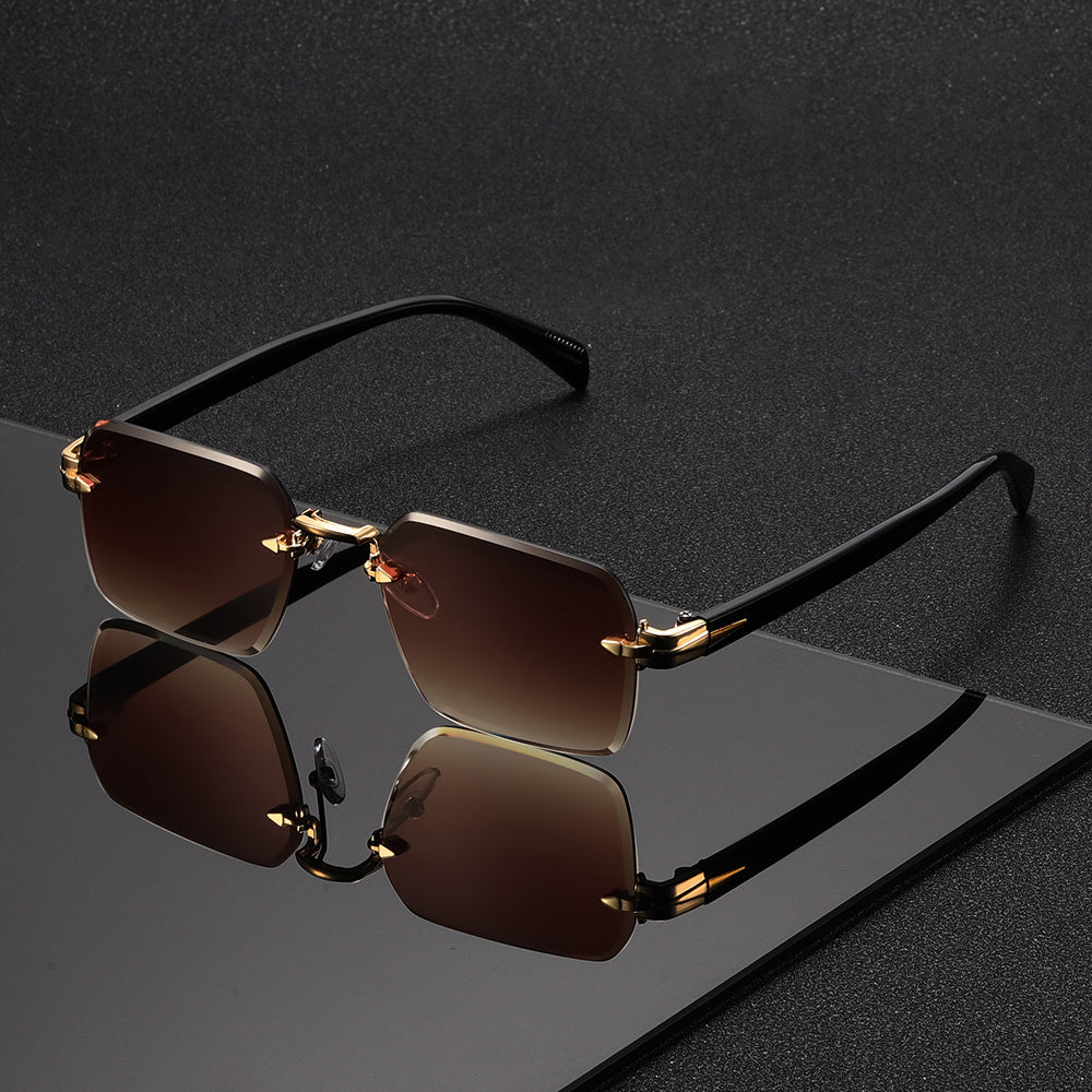 Rimless Square Eyeglasses for Men – Lightweight Metal Frame with Modern Minimalist Style | Thomler