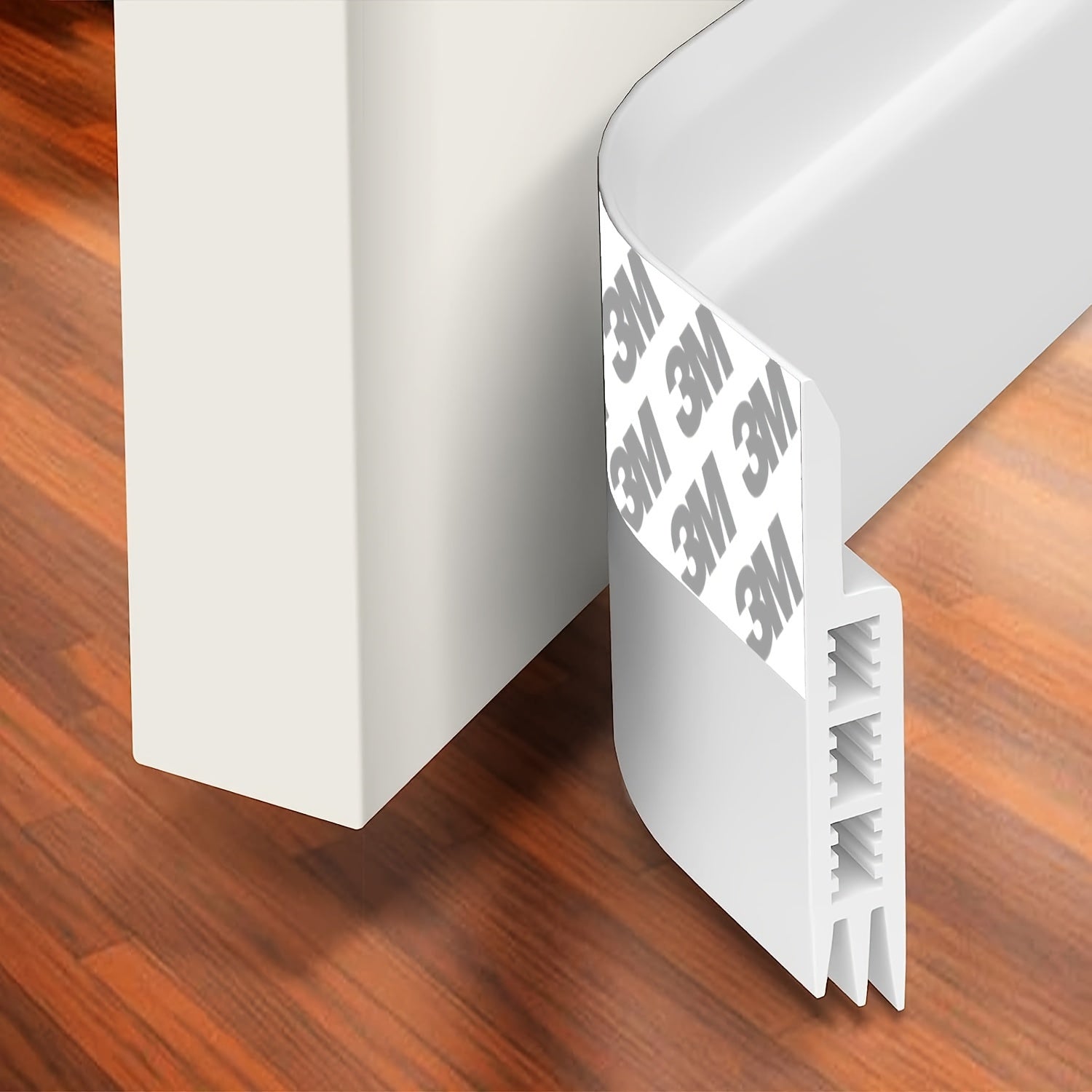 Door Draft Strip Silicone 99.0 cm White Self-Adhesive Sound Insulation for Home Office Interior Exterior Doors | Thomler