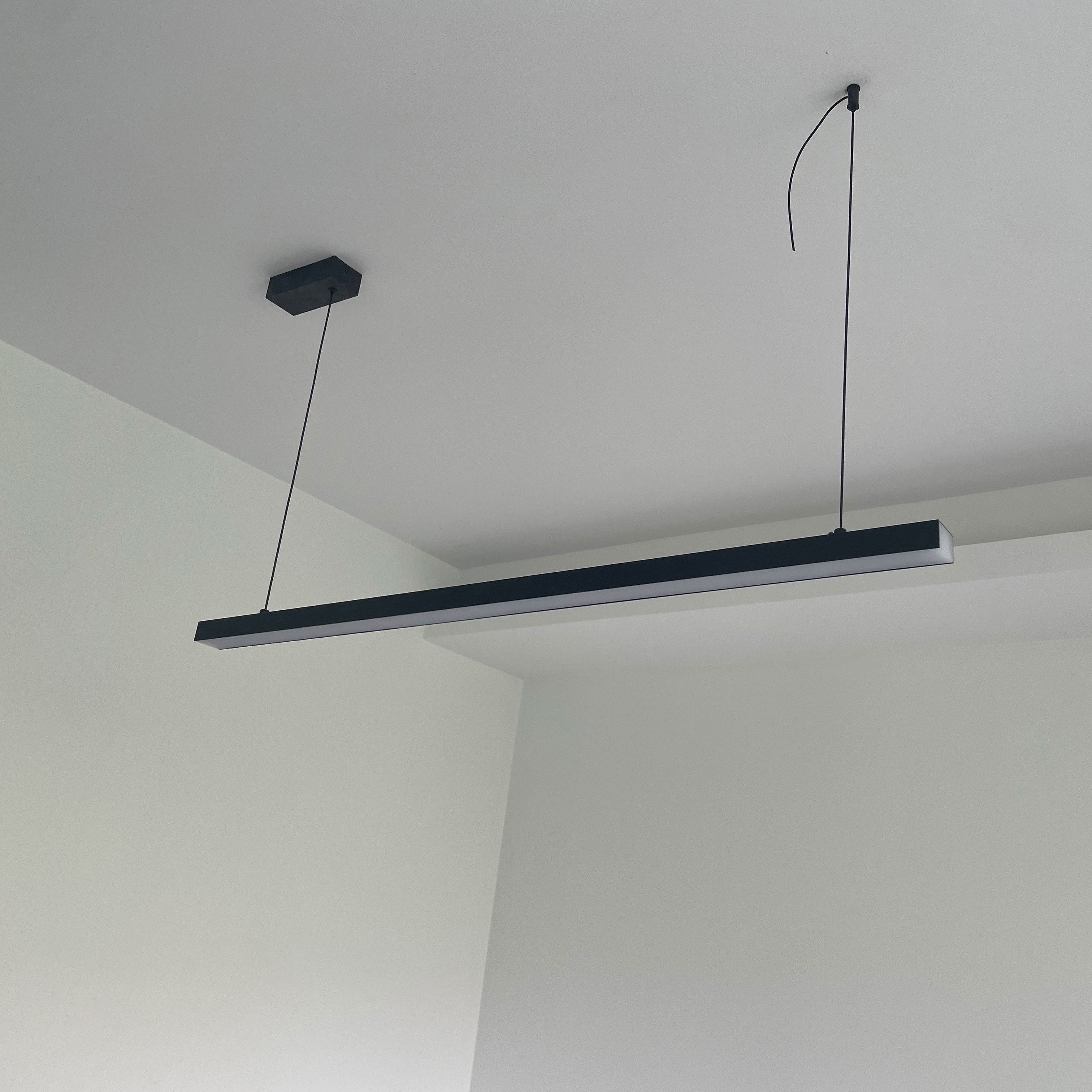 Linear Pendant Light Metal 39 in Adjustable Kitchen Island LED Warm White 3000K-6000K Modern Dining Room Hanging Lamp | Thomler