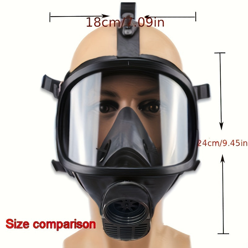Full Face Respirator with 40mm Activated Carbon Filter for Chemical Fume Protection | Industrial Gas Mask for Paint Spray Cleaning | Thomler