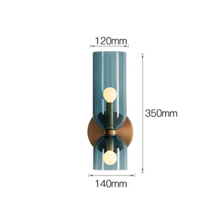 Wall Lamp Glass Double Shade 42.0 cm White Hallway Bedroom Ambient Lighting Decorative Sconce Modern Interior Accent Light | Thomler