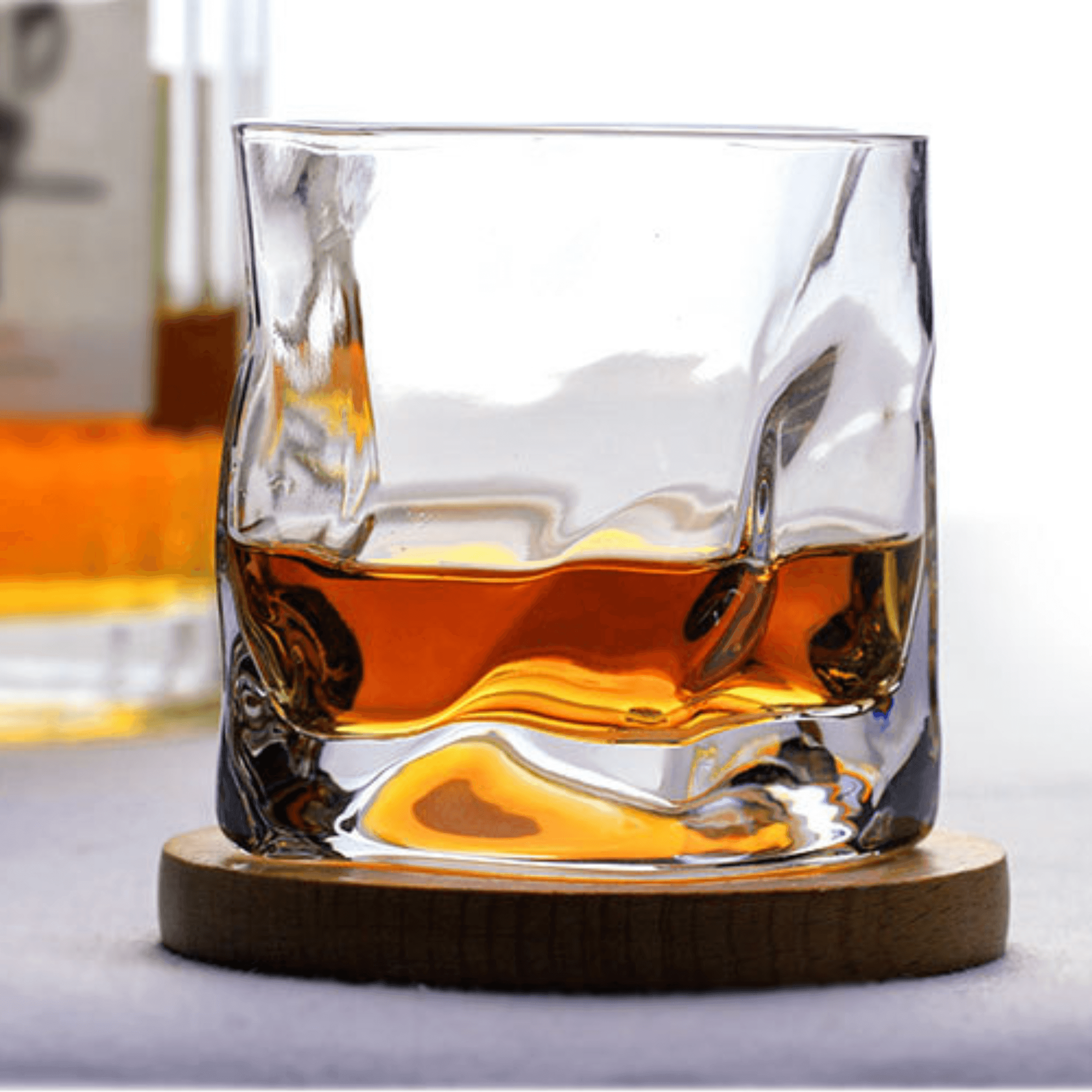 Whiskey Glass Crystal Edo Kiriko Crumple Pattern Japanese Style Wooden Gift Box Collector Barware Tumbler | Thomler