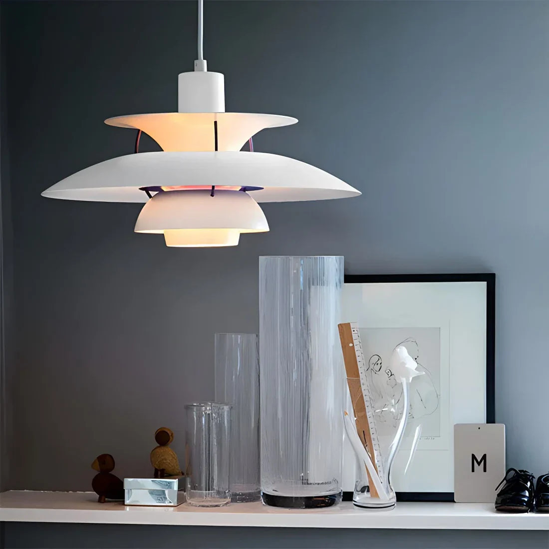 Pendant Light Alloy E27 Green Dining Room Scandinavian Layered Ceiling Hanging Living Room Ambient Lighting | Thomler
