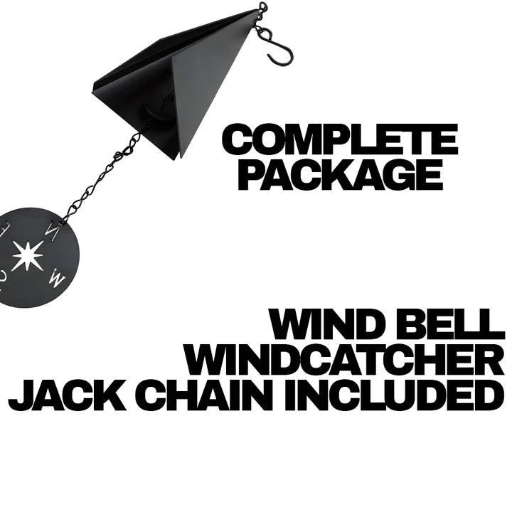 Triangular Steel Garden Bell with Compass Wind Catcher 20-Inch Hanging Chime for Patio Porch Deck Yard Outdoor Décor | Thomler