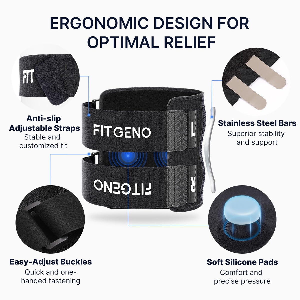 Adjustable Knee Support Wrap with Targeted Compression Pads for Sciatic Nerve Relief & Lower Back Pain | Thomler