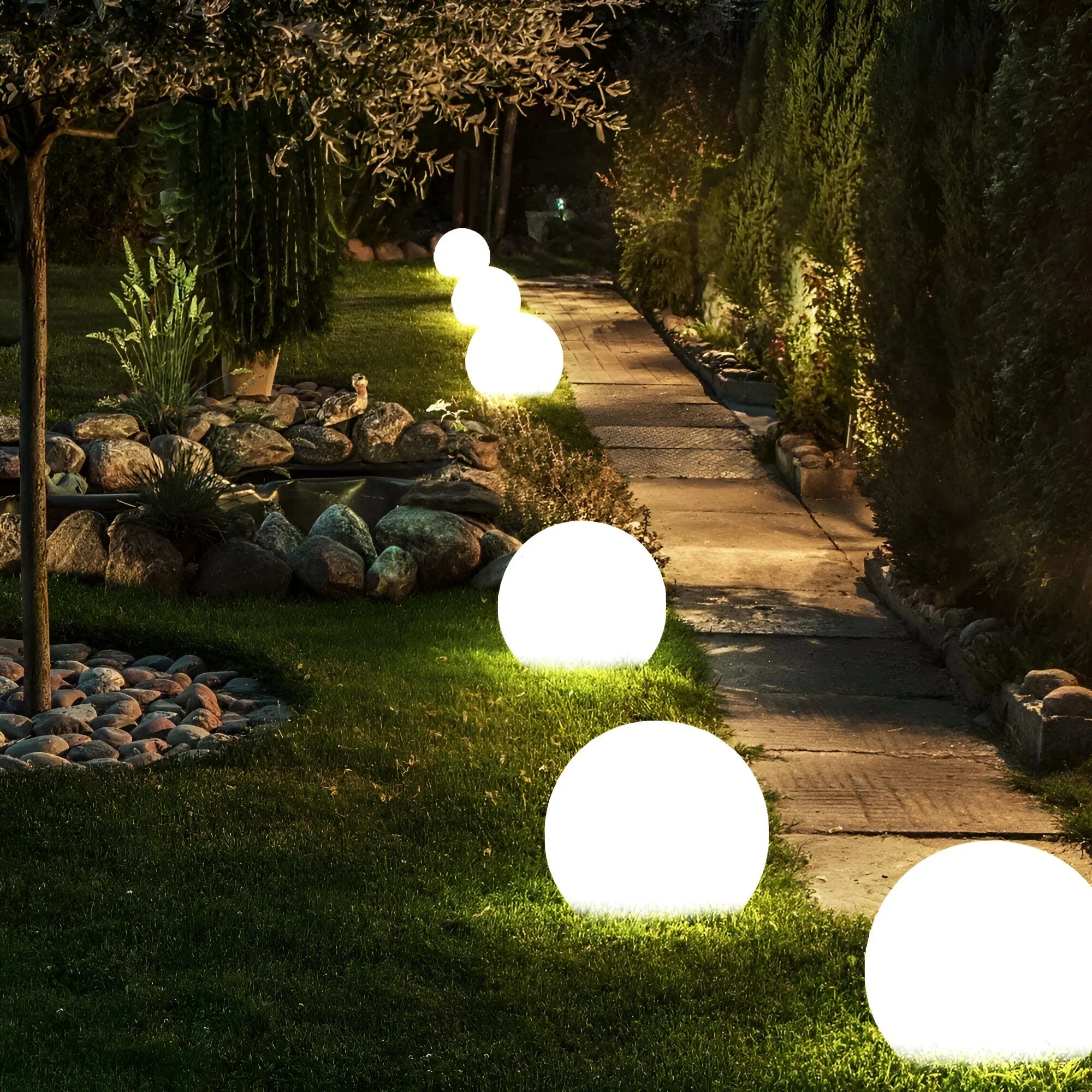 Rechargeable LED Sphere Light for Outdoor & Indoor Use – Cordless Color-Changing Globe Lamp for Patio, Yard, Deck & Events | Thomler