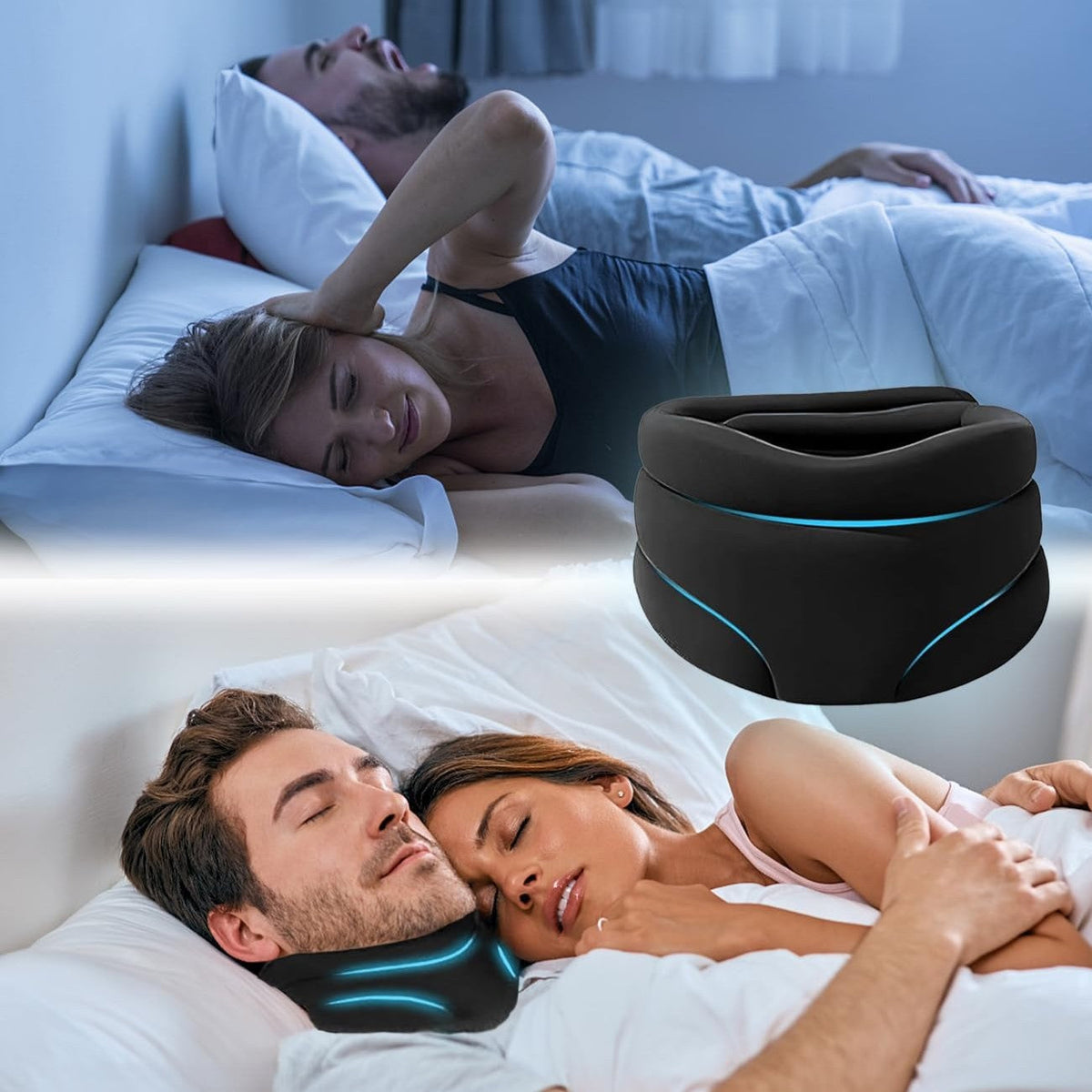 Adjustable Neck Support Brace for Sleep – Snoring Relief & Neck Pain Reduction – Breathable Design for Men & Women – Ergonomic Sleep | Thomler