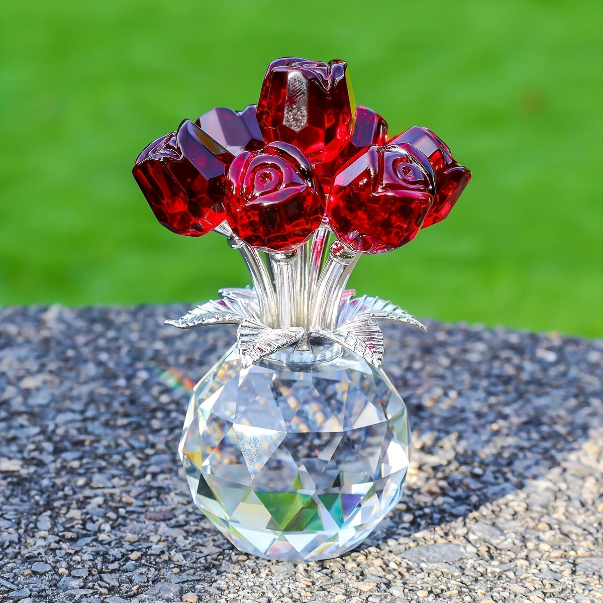 Crystal Rose Arrangement Everlasting Floral Display Centerpiece Gift | Thomler