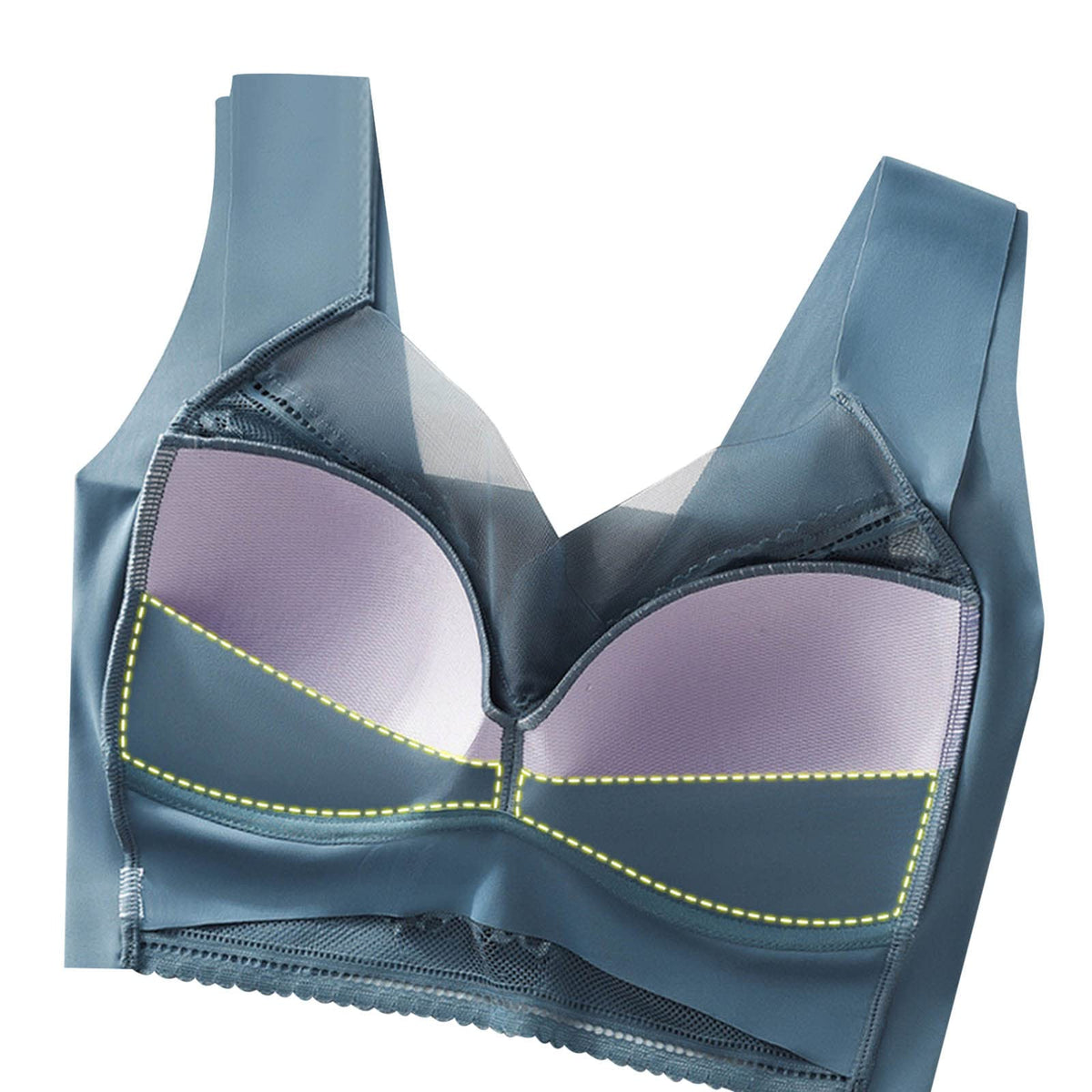 Wireless Push-Up Support Bra with Wide Straps & Lace Trim – Seamless Comfort for All-Day Wear | Thomler