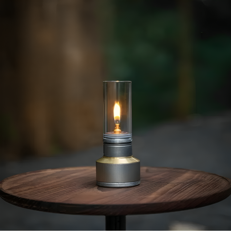 Butane Gas Lantern Aluminum Portable Outdoor Light Camping Hiking Backpacking Adjustable Flame Manual Ignition Vintage Design Travel Gear Em | Thomler