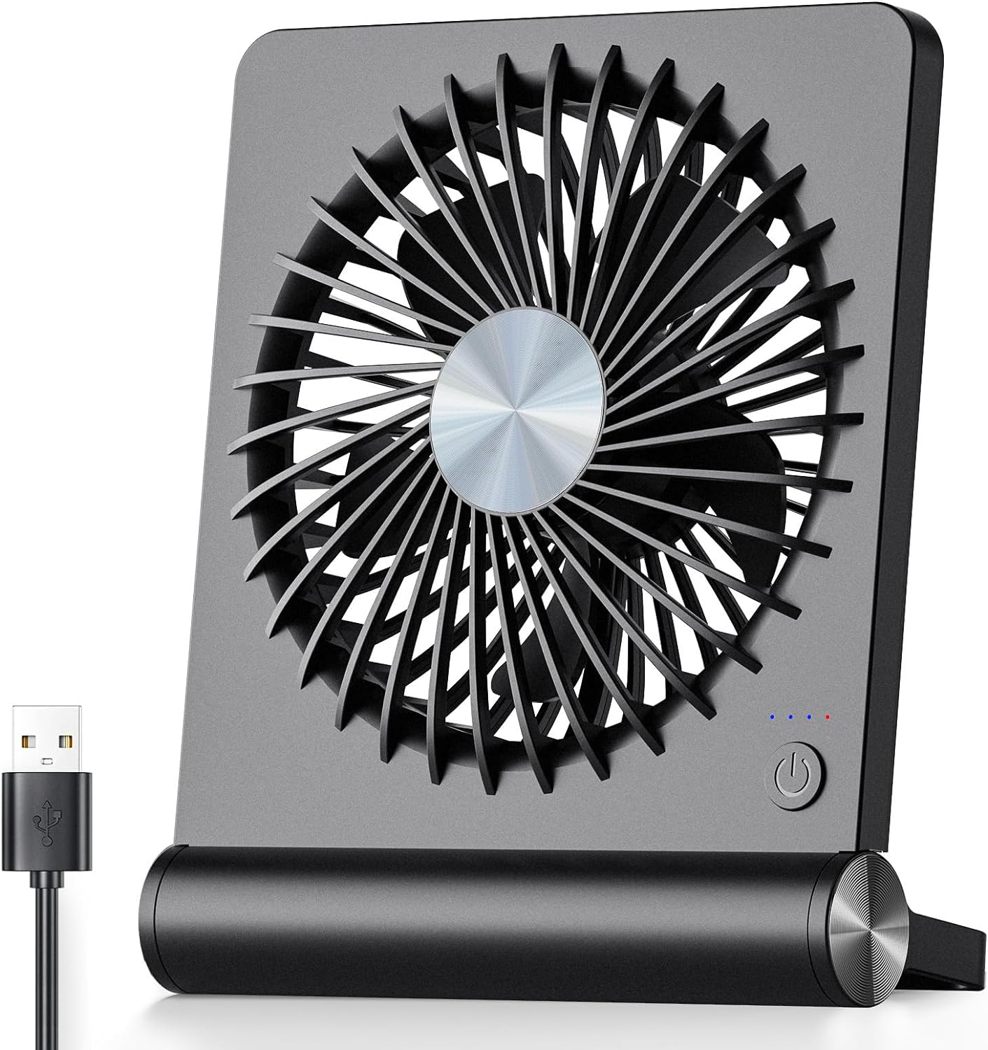 Table Fan USB Powered 15.0 cm Compact Black Desk Bedroom Quiet Cooling Air Circulator Mini Fan For Office Nightstand Use | Thomler