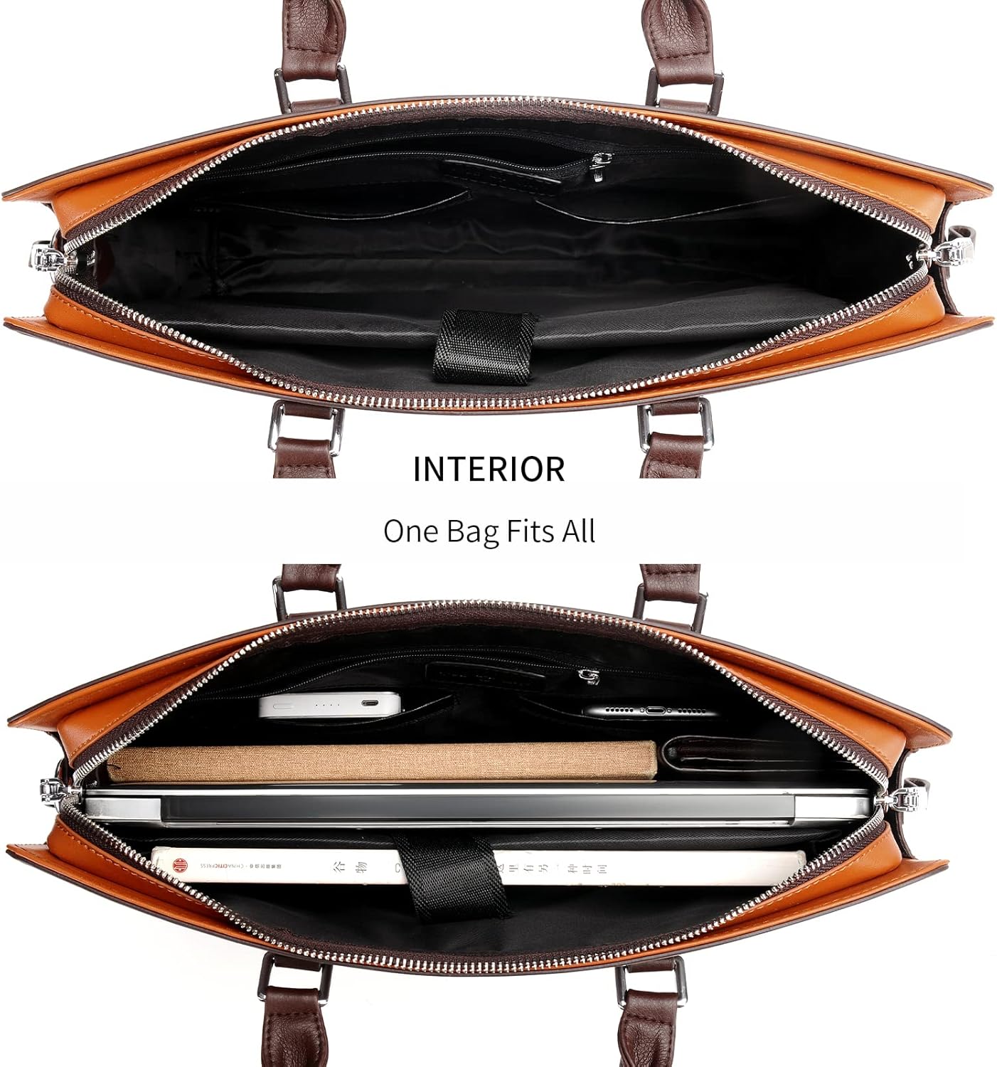 Executive Leather Laptop Bag 15.6-Inch for Work Travel School Office Business Men Women Professionals | Thomler