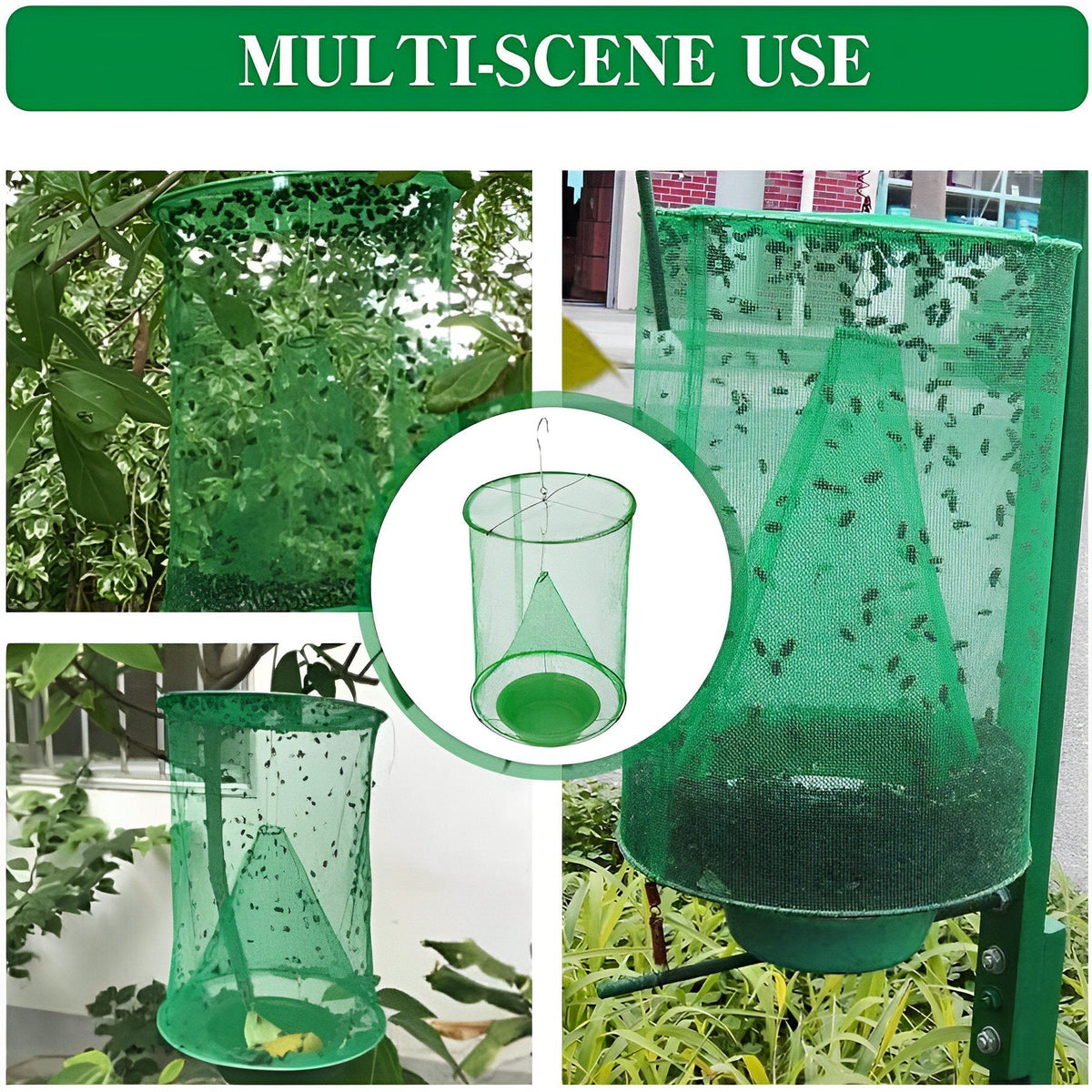 Reusable Outdoor Fly Catcher Trap with Natural Bait for Barns, Patios & Gardens | Thomler