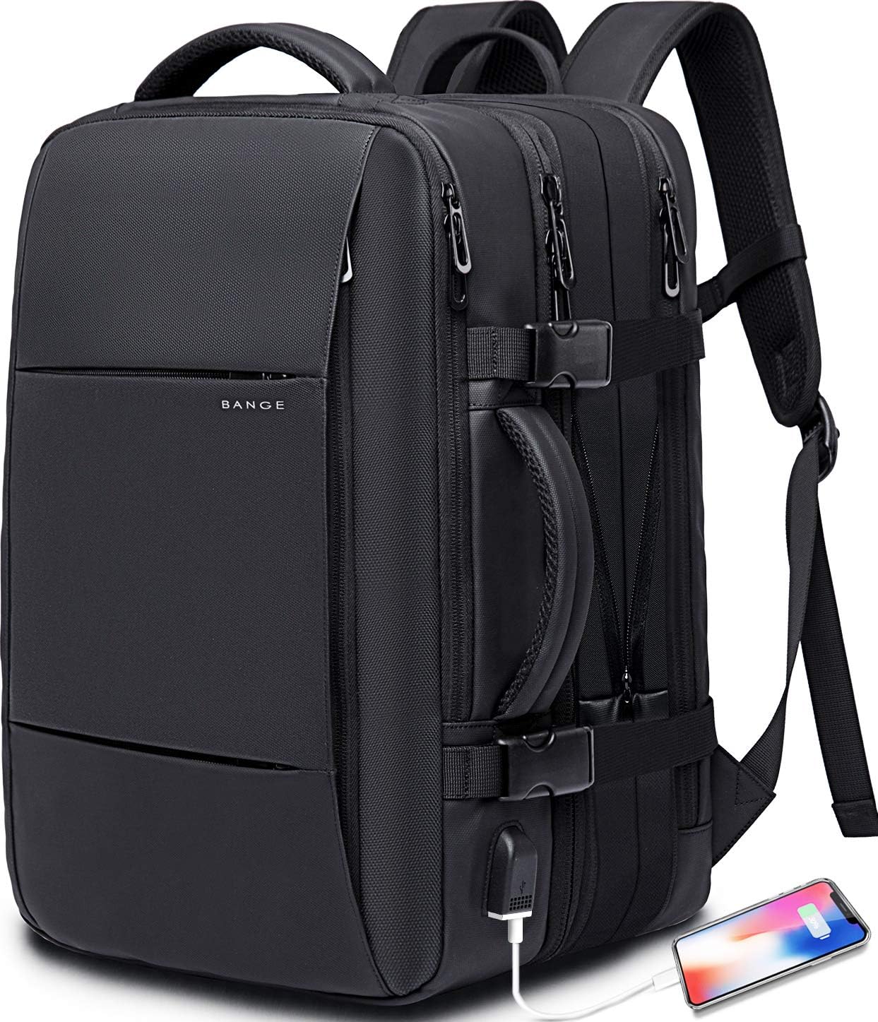 Convertible Carry-On Backpack with Laptop Compartment | Water-Resistant Travel Bag with Duffle Mode | Fits 17-Inch Laptop | Security Pocket | Thomler