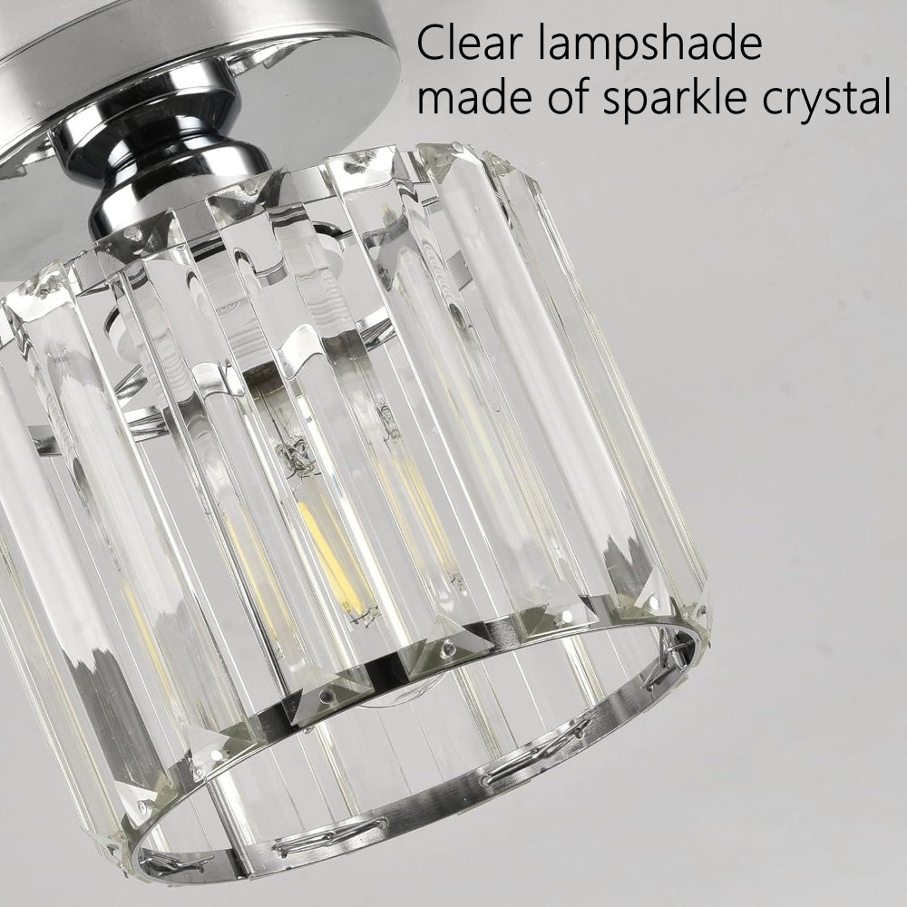 Ceiling Lamp Crystal E27 Black Or Gold Hallway Living Room Bedroom Flush Mount Light Fixture | Thomler