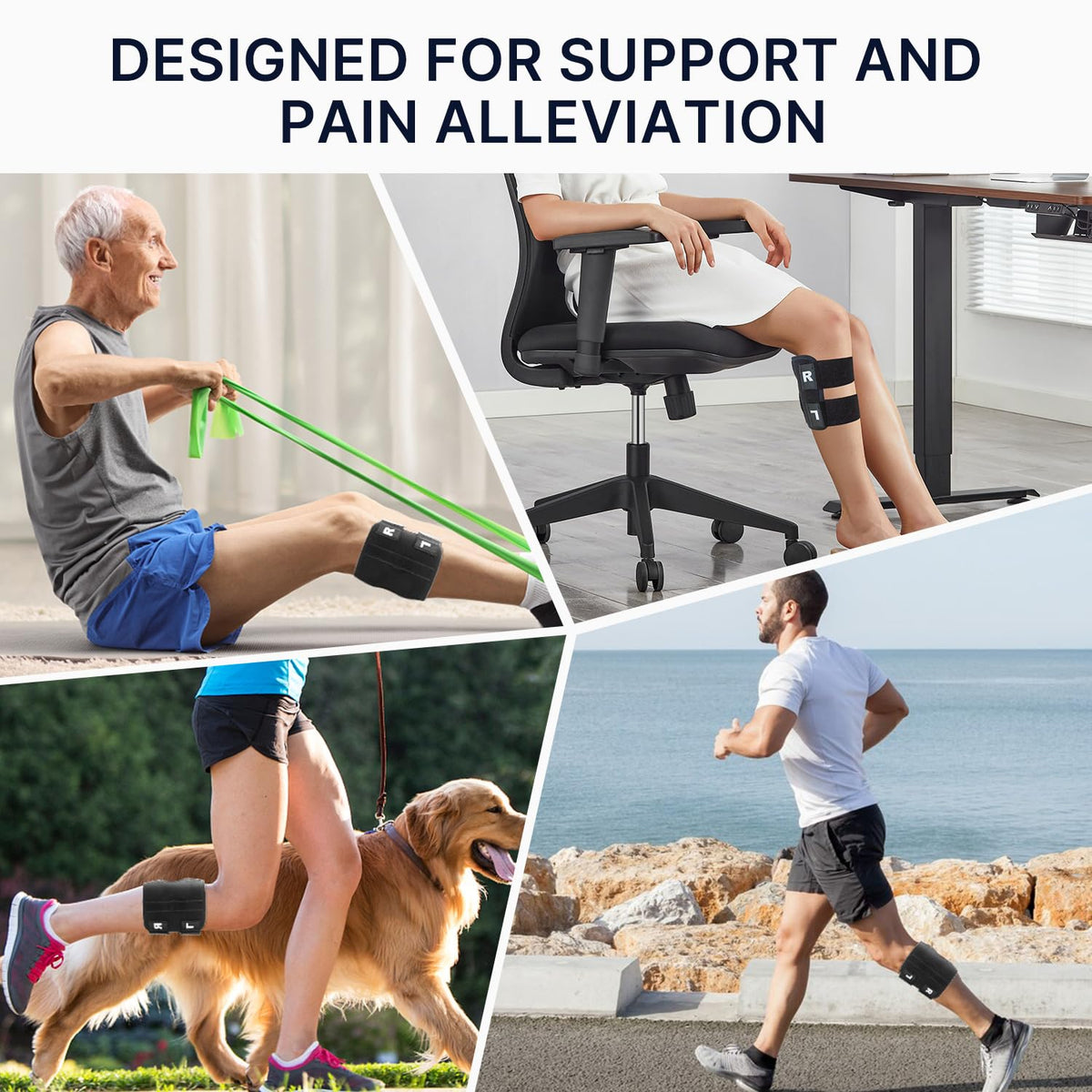 Adjustable Knee Support Wrap with Targeted Compression Pads for Sciatic Nerve Relief & Lower Back Pain | Thomler