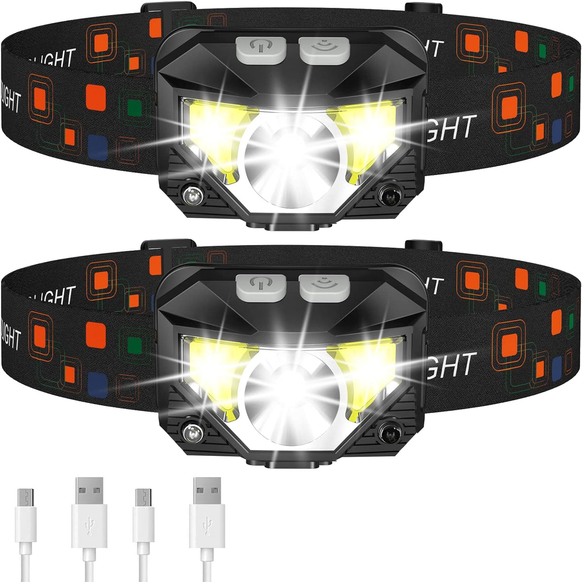 Hands-Free Rechargeable LED Head Torch with Gesture Control & 8 Modes – Lightweight & Weather-Resistant for Camping, Hiking, Repair Work | Thomler