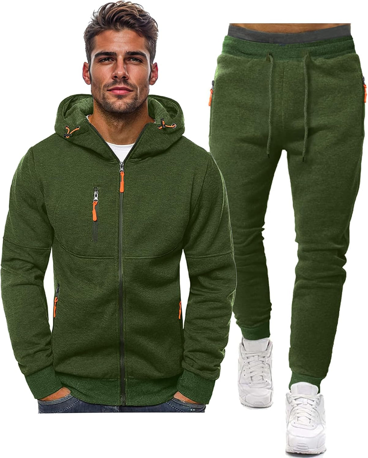 Men's Athletic Two-Piece Jogger Set with Pullover and Pants – Lightweight Breathable Tracksuit for Training, Gym & Casual Lounge Wear | Thomler