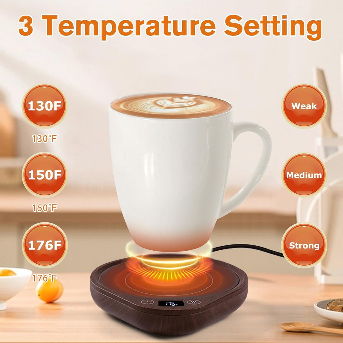 Beverage & Candle Warming Plate with Touch Controls & Auto Timer | Thomler