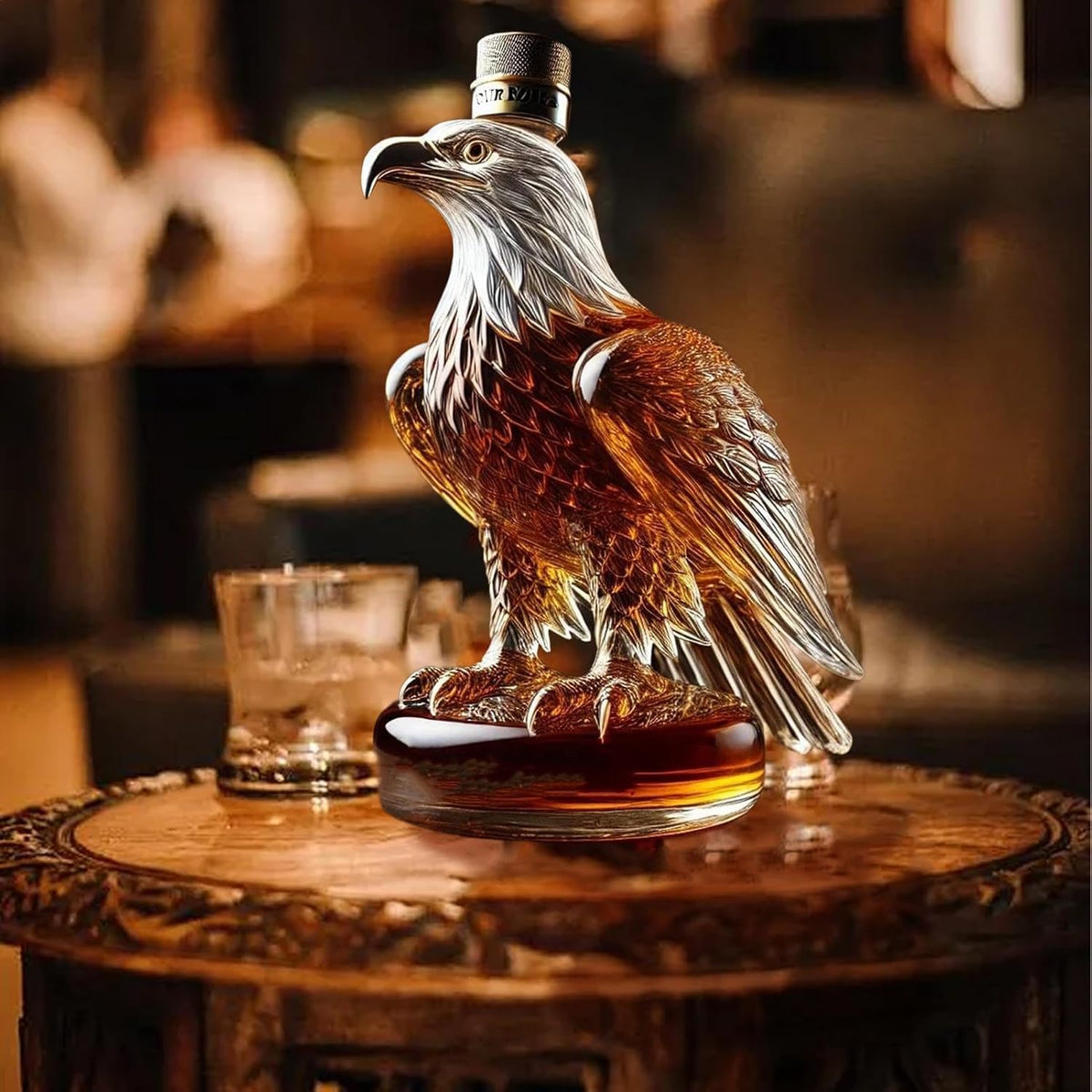 Eagle Shaped Whiskey Decanter – Crystal Clear Borosilicate Glass for Spirits & Liquor Display | Thomler
