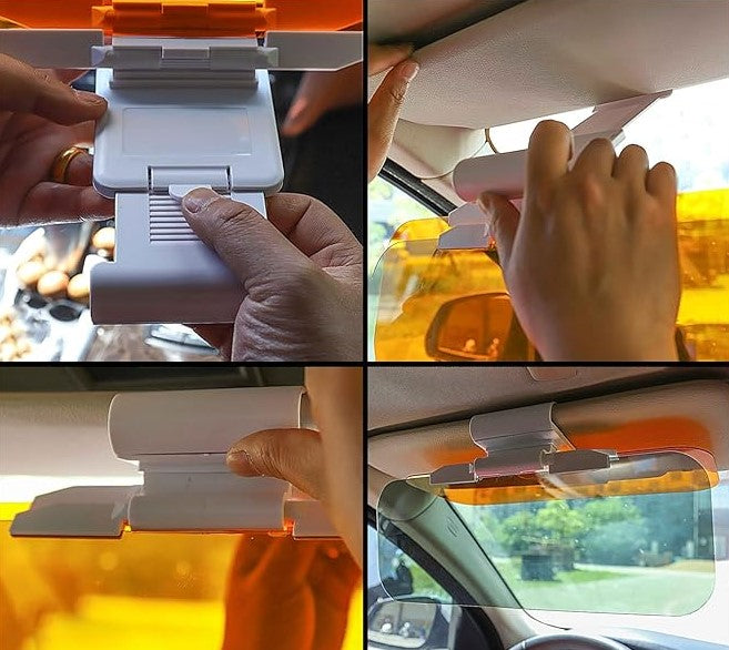 Clip-On Glare Shield for Car Windshield Sun Visor – Day & Night Vision Extender for Driving Safety | Thomler
