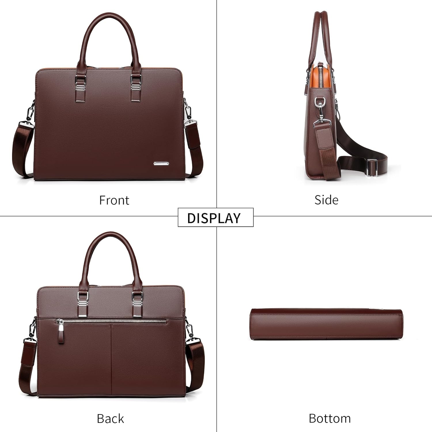Executive Leather Laptop Bag 15.6-Inch for Work Travel School Office Business Men Women Professionals | Thomler