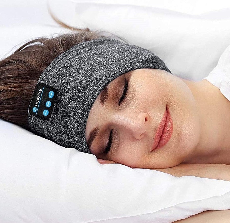 Sleep Headband Headphones Soft Washable Wireless Bluetooth for Insomnia Snoring Noise Blocking Meditation Travel Headset Gray Black | Thomler