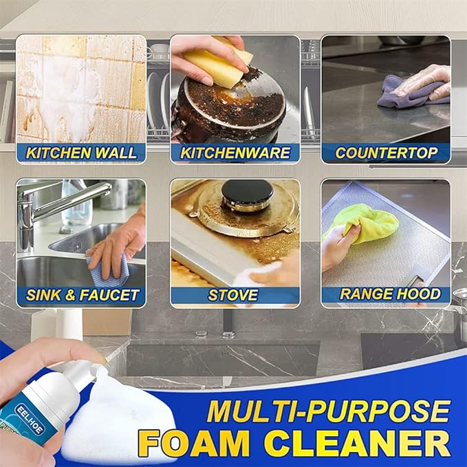 Kitchen Degreaser Spray Cleaner for Stove, Oven & Range Hood - Heavy-Duty Formula for Stainless Steel, Tile & Glass - Rinse-Free | Thomler