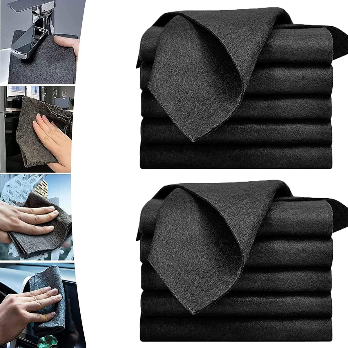 Streak-Free Microfiber Cleaning Cloths for Glass, Mirrors & Stainless Steel – Lint-Free, Scratch-Free, Ultra Absorbent, Machine Washable & | Thomler