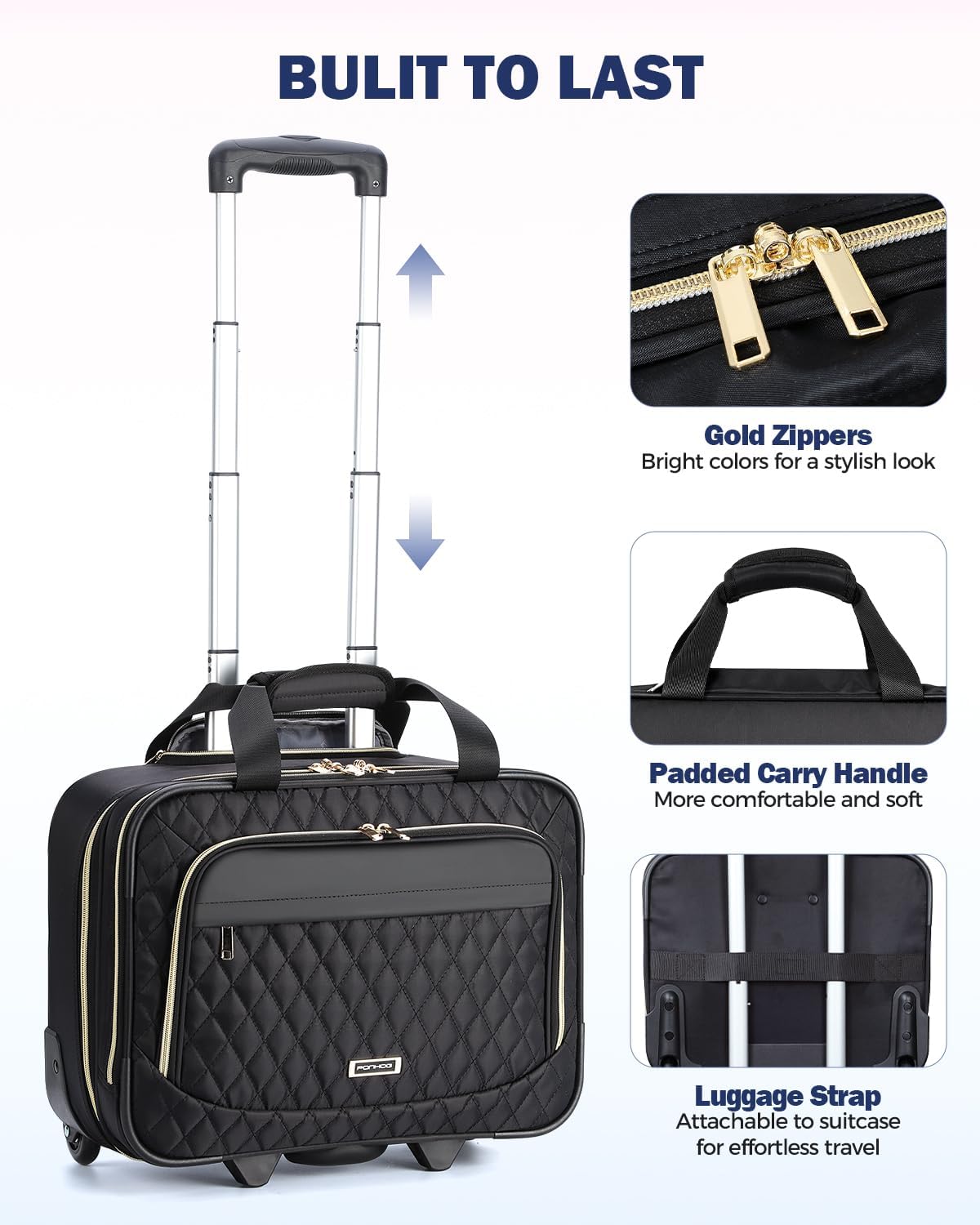 Wheeled Business Case for 15.6 in Laptops with 16 Pockets & Telescoping Handle | Thomler