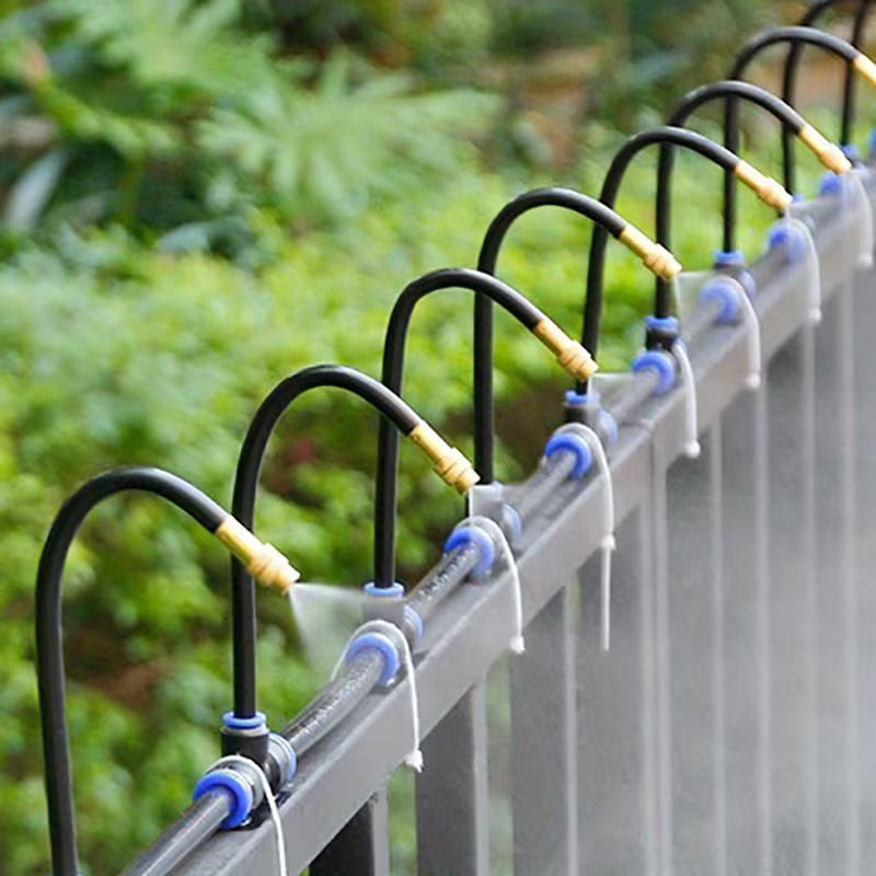 Drip Irrigation System PE Hose 8 mm 5 m Automatic Garden Watering 360° Brass Nozzles Balcony Greenhouse Raised Beds | Thomler