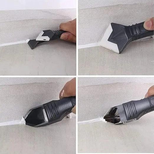 Silicone Caulk Finishing Tool Kit 3-in-1 Scraper Smoother Remover for Bathroom Kitchen Tile Grout Sealing Corner Edge Cleanup Home Repair | Thomler