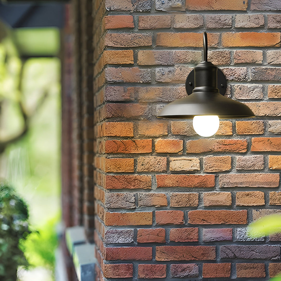 Outdoor Wall Light Iron Gooseneck 9.4 in Waterproof Patio Barn Exterior Fixture Industrial Farmhouse Lighting | Thomler