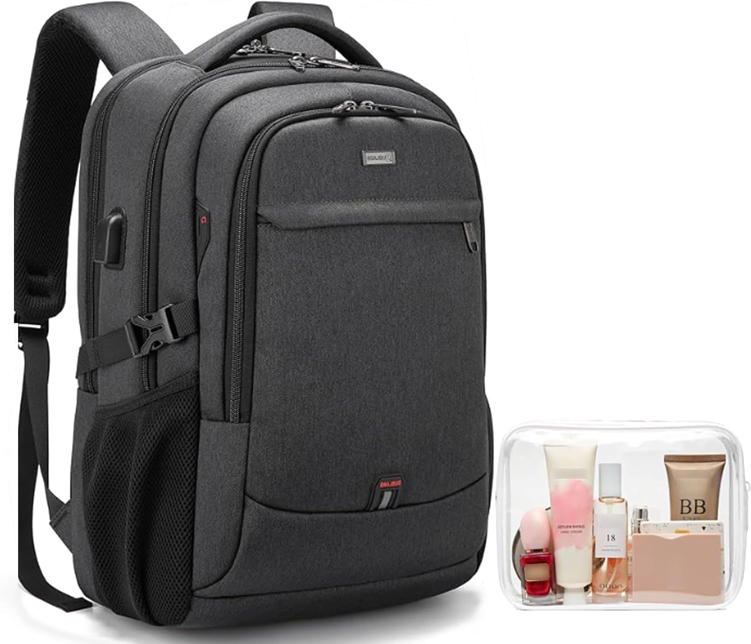 Travel Backpack with USB Charging Port for Laptops up to 17 Inches | Water-Resistant Daypack with Anti-Theft Pocket for Business Work School | Thomler