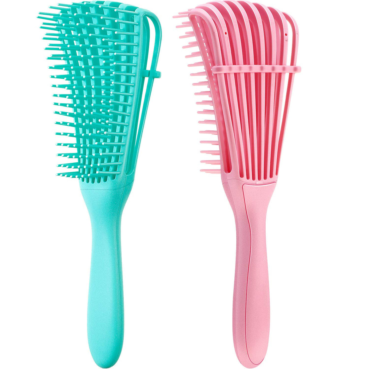 Curved Paddle Brush Set for Coily Curly Textured Hair – Pain-Free Styling Tool for Type 3 & 4 Curls | Thomler