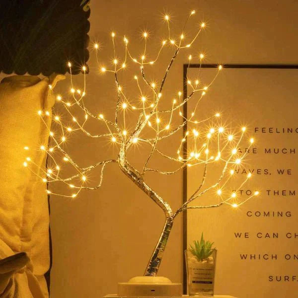 LED Tree Table Lamp 40.0 cm Warm White Battery Powered Bedroom Living Room Night Light Decorative Accent | Thomler