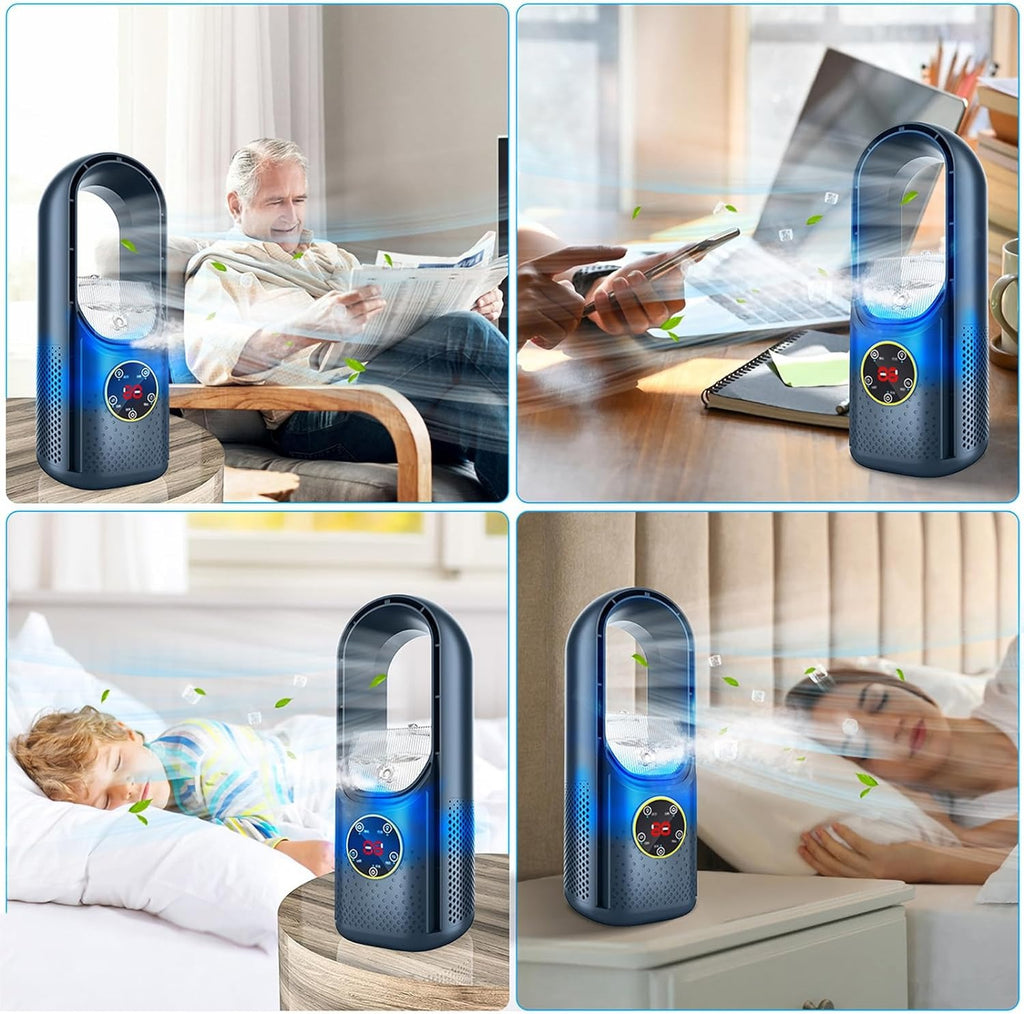 Air Cooler ABS Plastic 30.0 cm Compact Bedroom Desk USB Powered Evaporative Cooling Fan With Remote Control Portable | Thomler